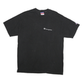 CHAMPION Mens Black Classic L Short Sleeve Crew Neck Logo Print T-Shirt