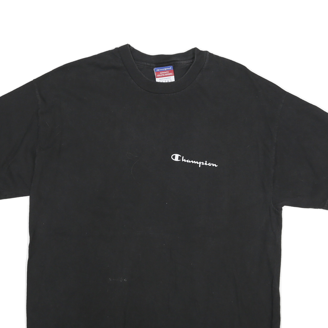 CHAMPION Mens Black Classic L Short Sleeve Crew Neck Logo Print T-Shirt
