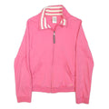ADIDAS Girls Pink Cotton Blend Zip Up Jacket M Jersey Plain Casual Sportswear