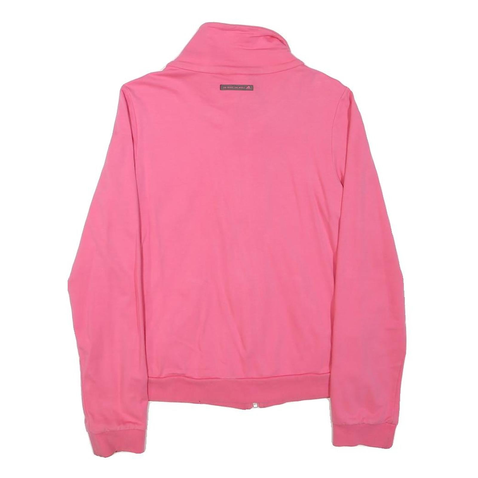 ADIDAS Girls Pink Cotton Blend Zip Up Jacket M Jersey Plain Casual Sportswear