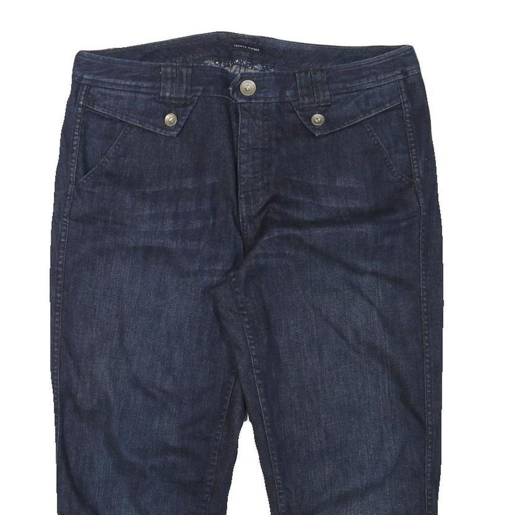 TOMMY HILFIGER Womens Relaxed Dark Denim Jeans W34 L21 Zip Cotton Blend