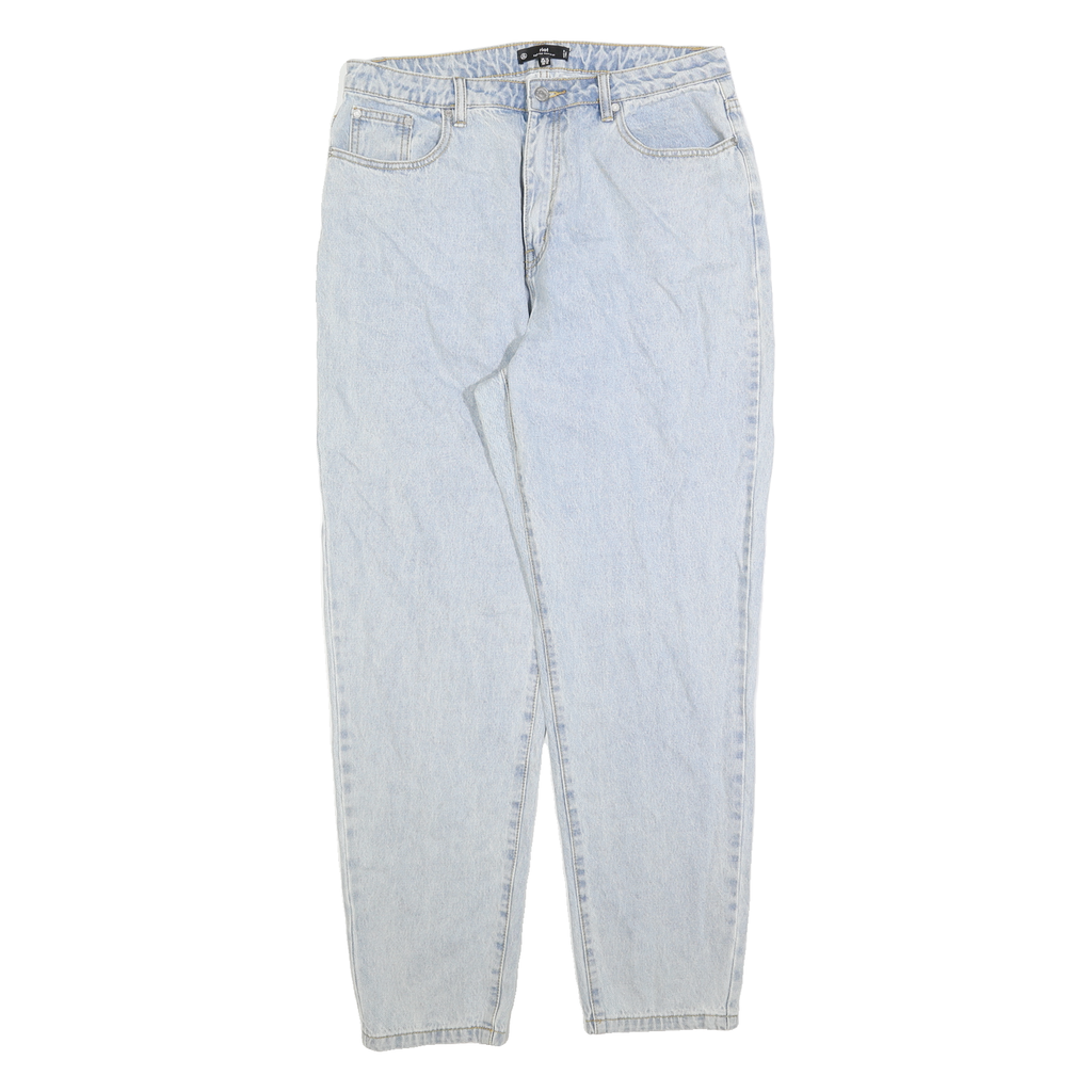 RIOT Womens Jeans Blue Regular Straight Denim Light W32 L30 Classic Fit Zip