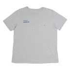 CARHARTT Womens Grey Cotton Blend Logo Pocket T-Shirt L Short Sleeve Crew Neck