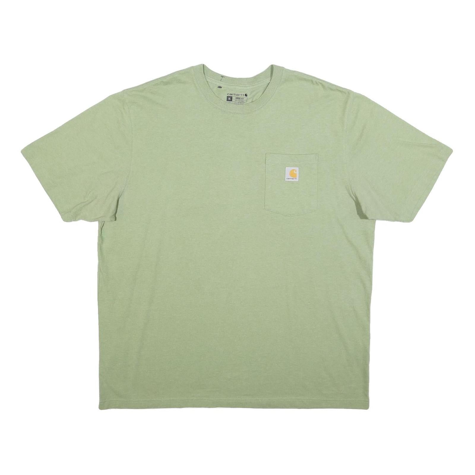 CARHARTT Mens Green Cotton T-Shirt Pocket XL Casual Short Sleeve Crew Neck