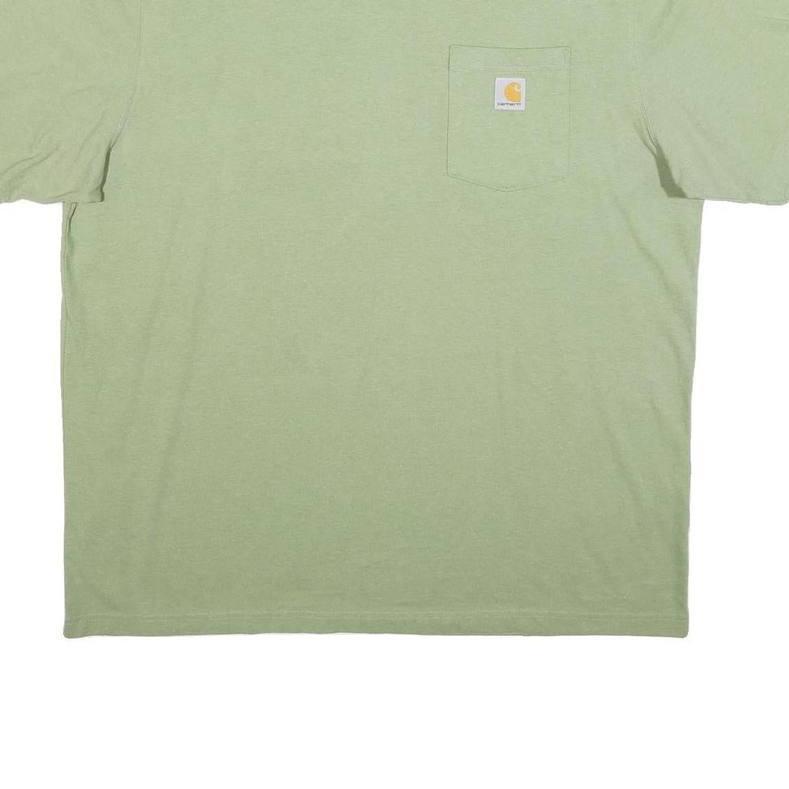 CARHARTT Mens Green Cotton T-Shirt Pocket XL Casual Short Sleeve Crew Neck