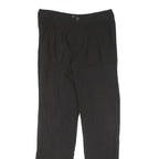 Black Womens Cotton Blend Regular Fit Straight Trousers W25 L28 Smart Casual