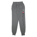 CHAMPION Womens Joggers Grey Slim Tapered S W21 L31 Logo Print Cotton Blend