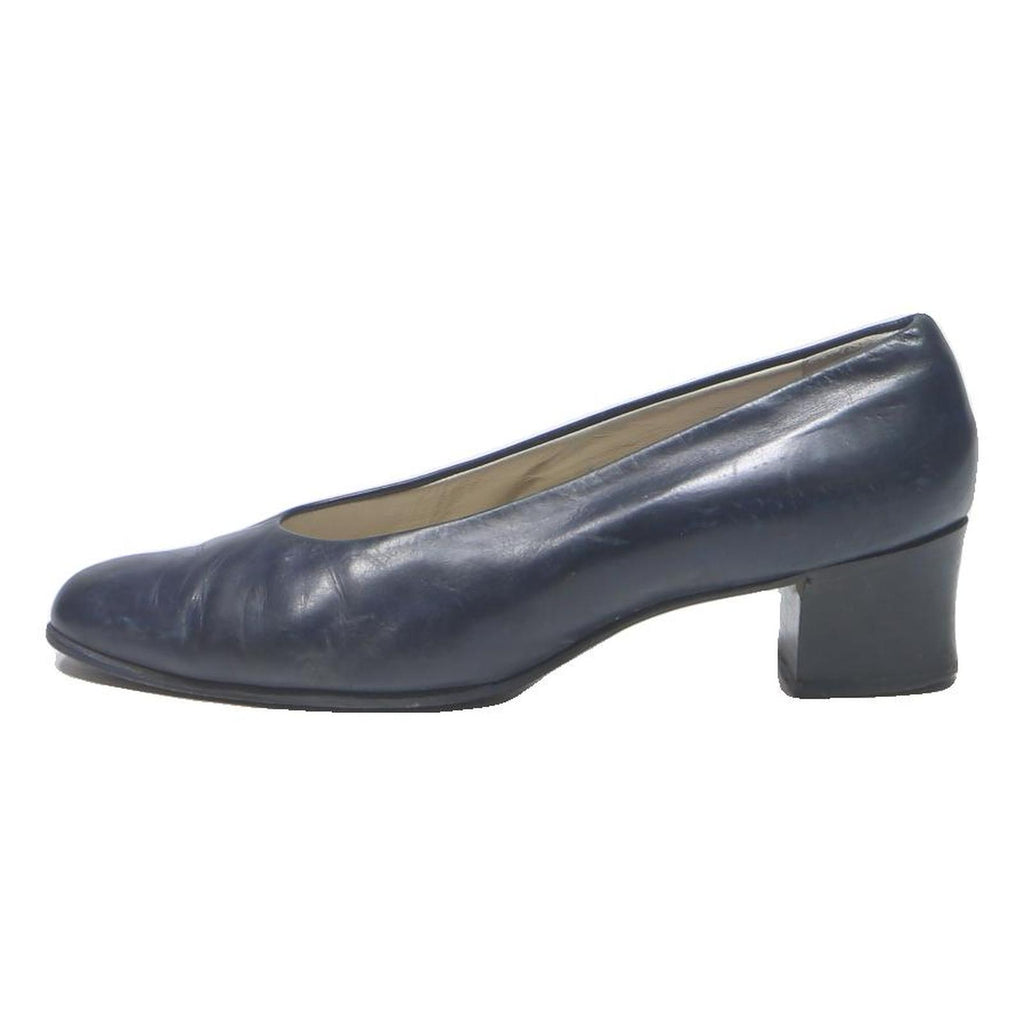 BALLY Womens Classic Navy Leather Court Shoes UK 5.5 Elegant Stylish