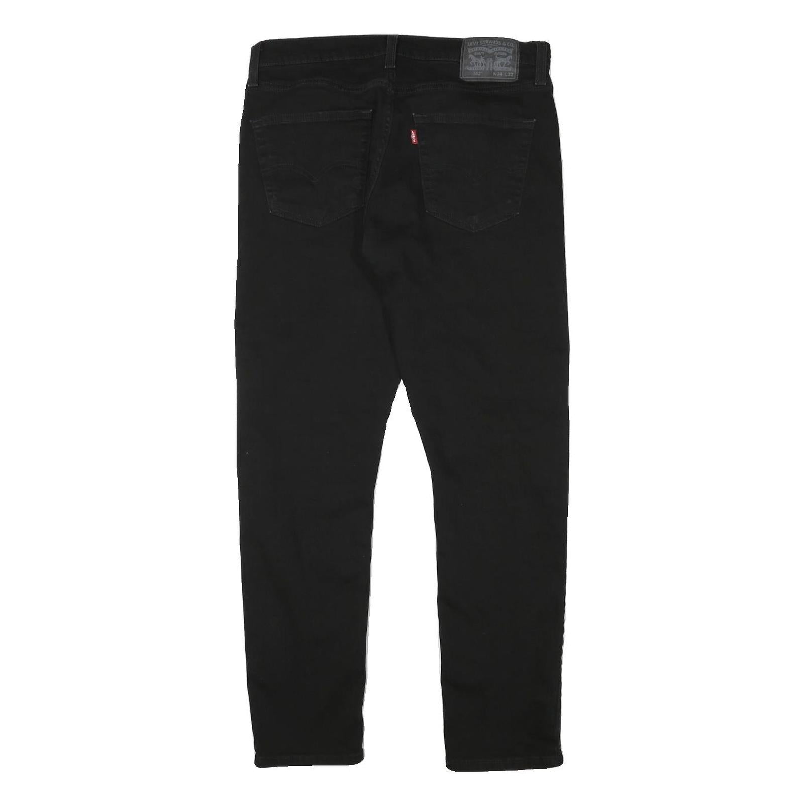 LEVI'S Mens Black Slim Skinny Denim Raw W32 L29 Cotton Blend Zip Jeans