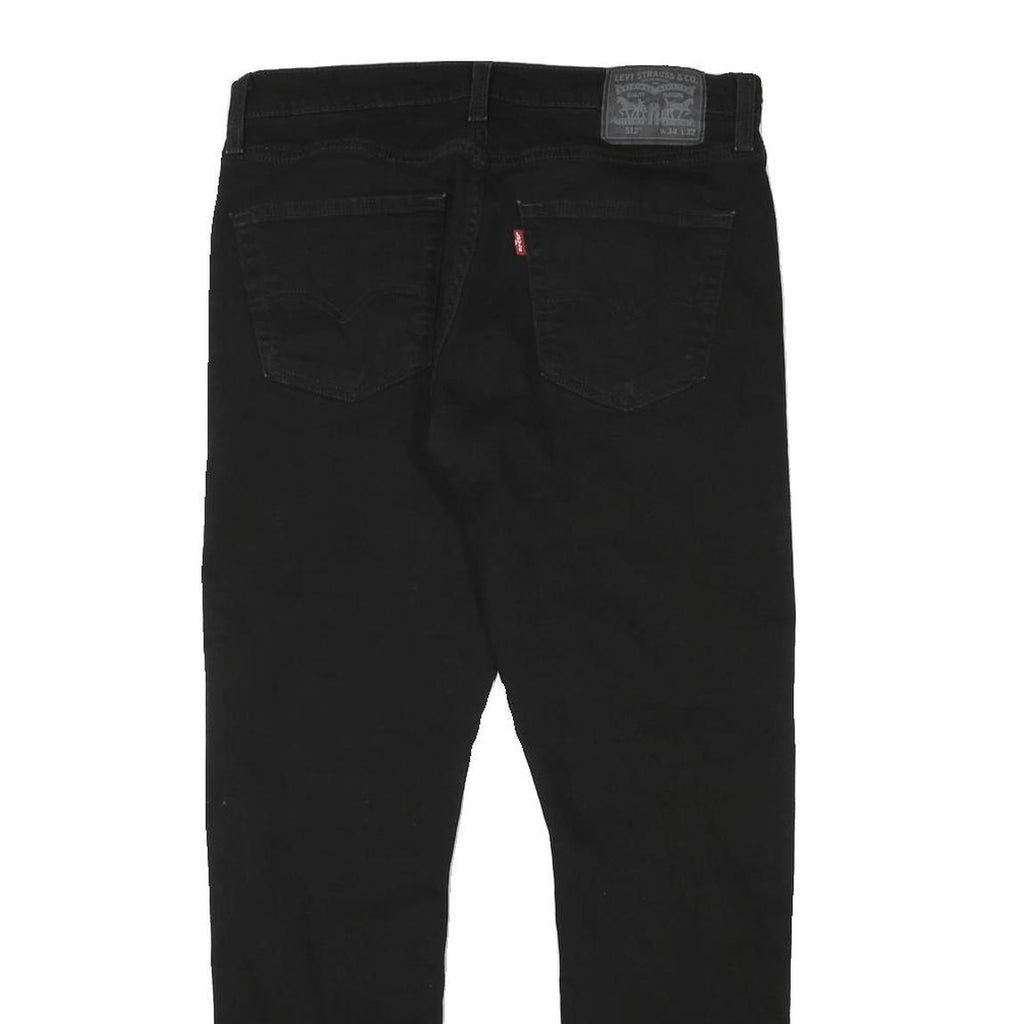 LEVI'S Mens Black Slim Skinny Denim Raw W32 L29 Cotton Blend Zip Jeans