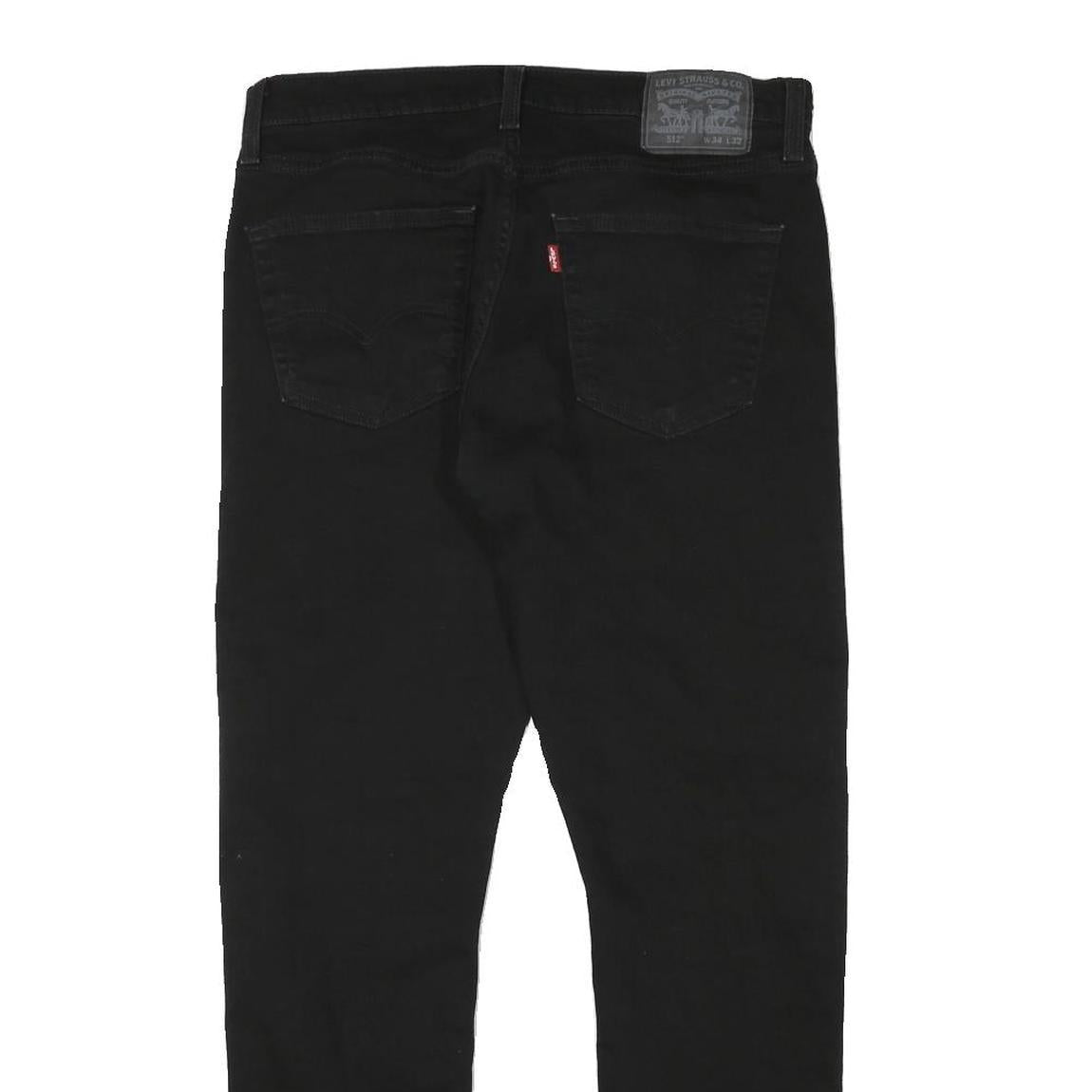 LEVI'S Mens Black Slim Skinny Denim Raw W32 L29 Cotton Blend Zip Jeans