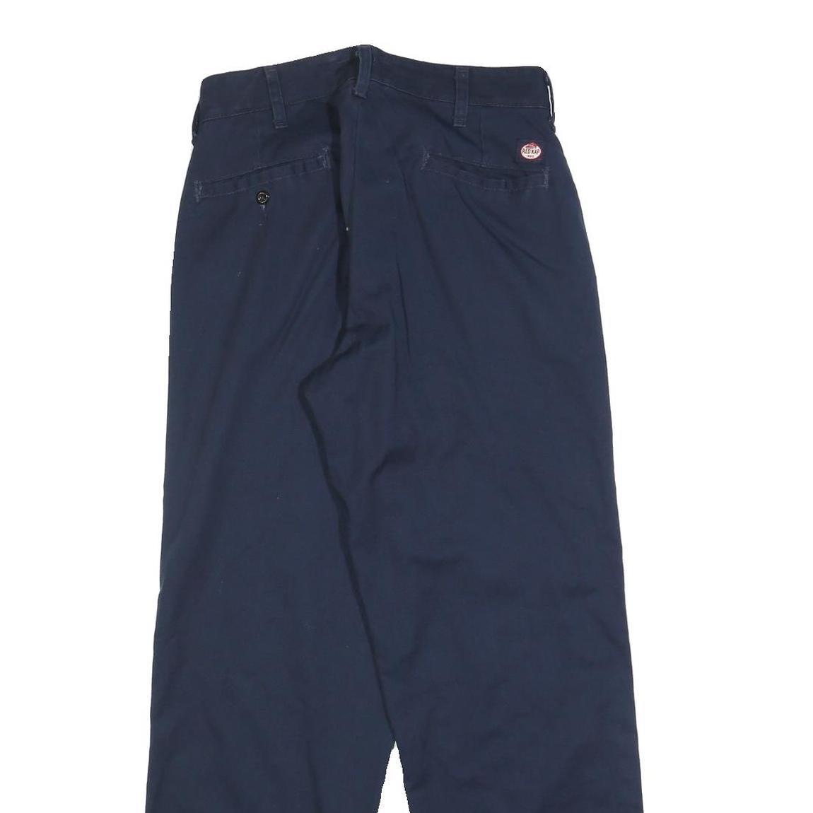 RED KAP Mens Cotton Blend Navy Relaxed Straight Trousers W30 L30 Workwear