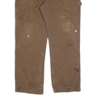 DICKIES Mens Relaxed Brown Cotton Blend Workwear Trousers W40 L32 Durable Fit