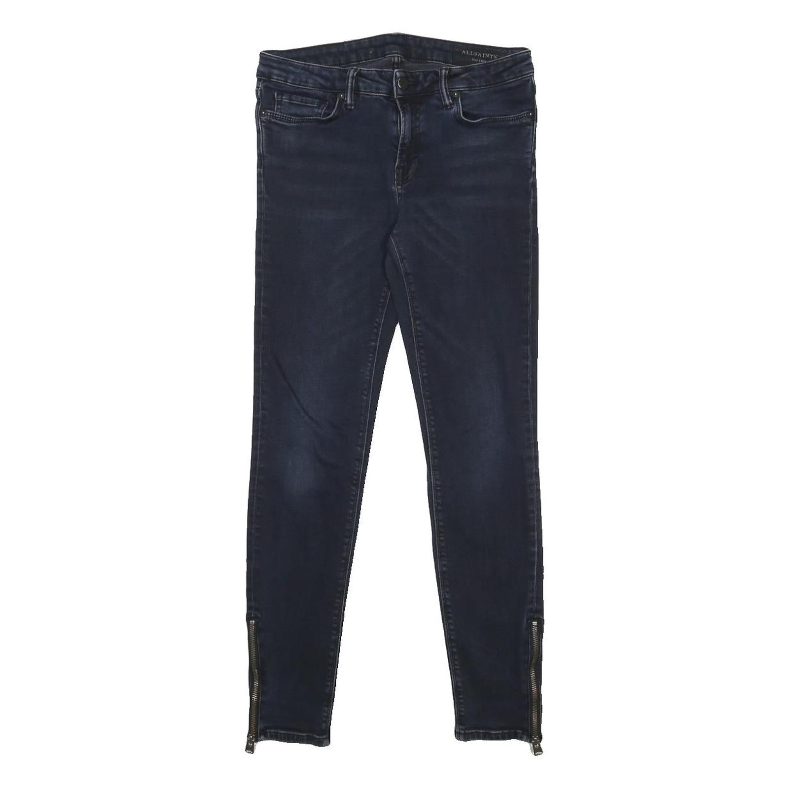 ALL SAINTS Womens Jeans Blue Slim Skinny Denim Medium W28 L28 Zip Closure
