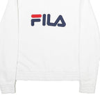 FILA Mens White 1/4 Zip M Cotton Blend Sweatshirt Pullover Logo