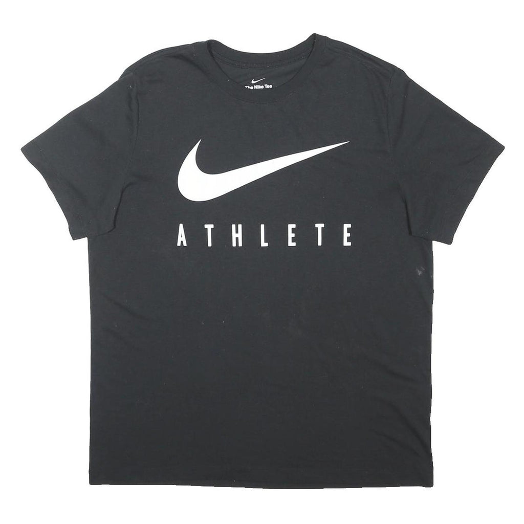NIKE Mens Black Athlete Graphic T-Shirt L Short Sleeve Crew Neck Cotton Blend