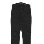 7 FOR ALL MANKIND Womens Jeans Black Slim Skinny Denim Raw W24 L27 Zip Pocket