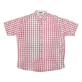 WRANGLER Mens Red & White Check Shirt L Casual Cotton Blend Button-Down
