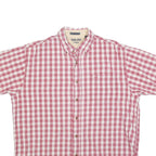 WRANGLER Mens Red & White Check Shirt L Casual Cotton Blend Button-Down
