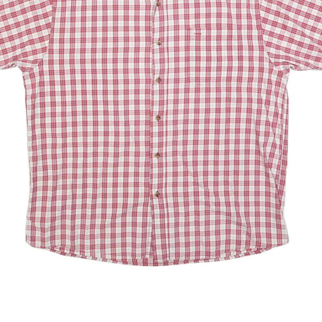 WRANGLER Mens Red & White Check Shirt L Casual Cotton Blend Button-Down