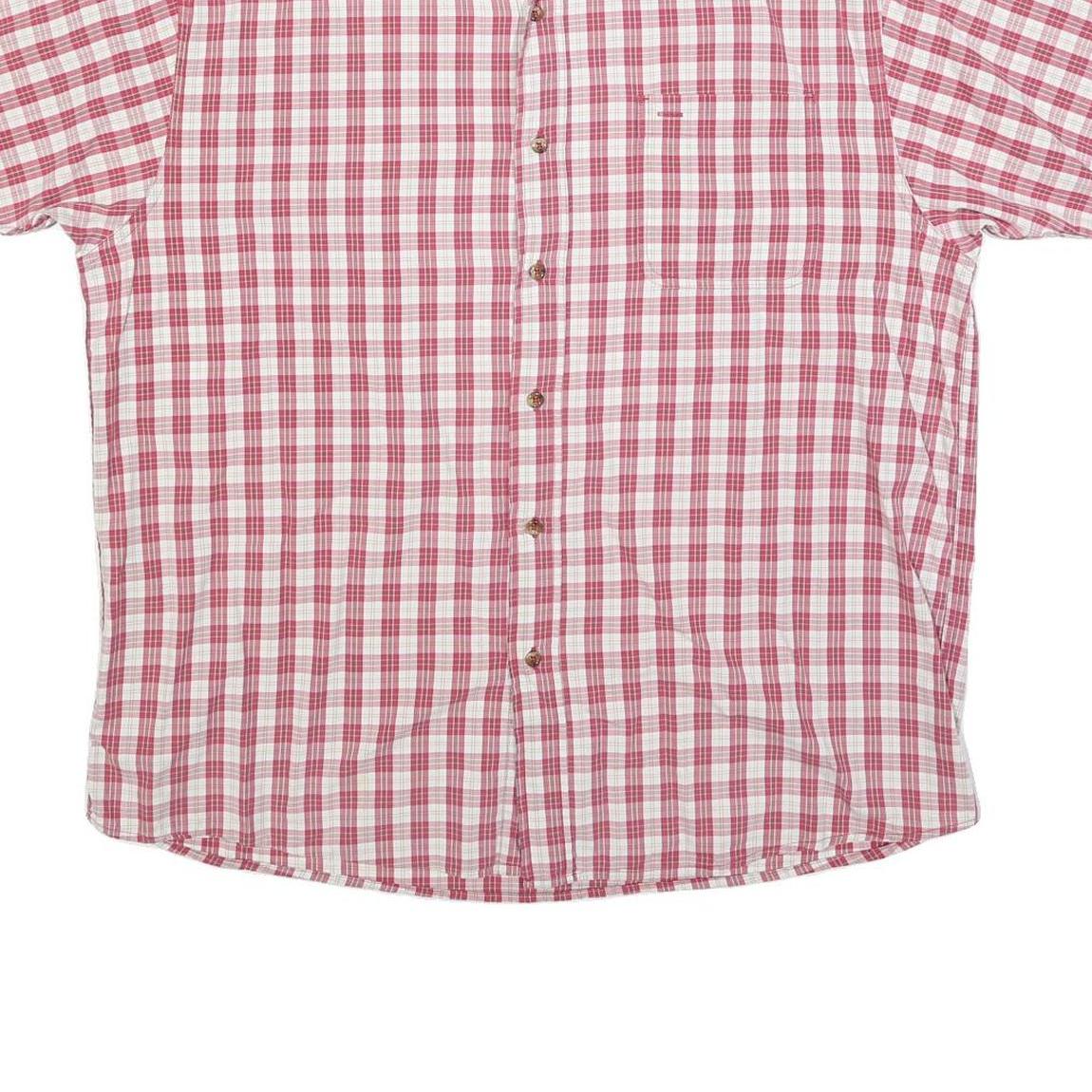 WRANGLER Mens Red & White Check Shirt L Casual Cotton Blend Button-Down