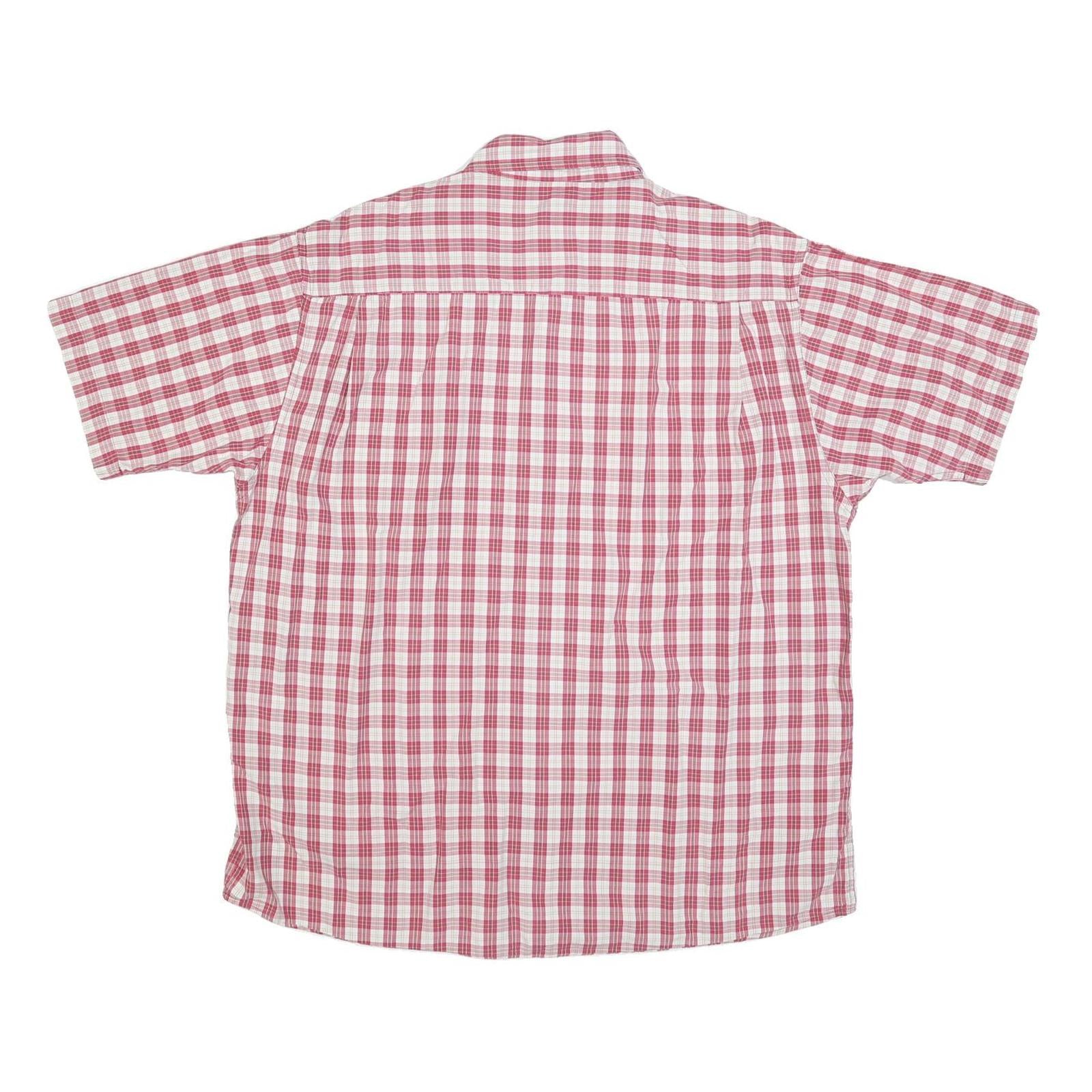 WRANGLER Mens Red & White Check Shirt L Casual Cotton Blend Button-Down