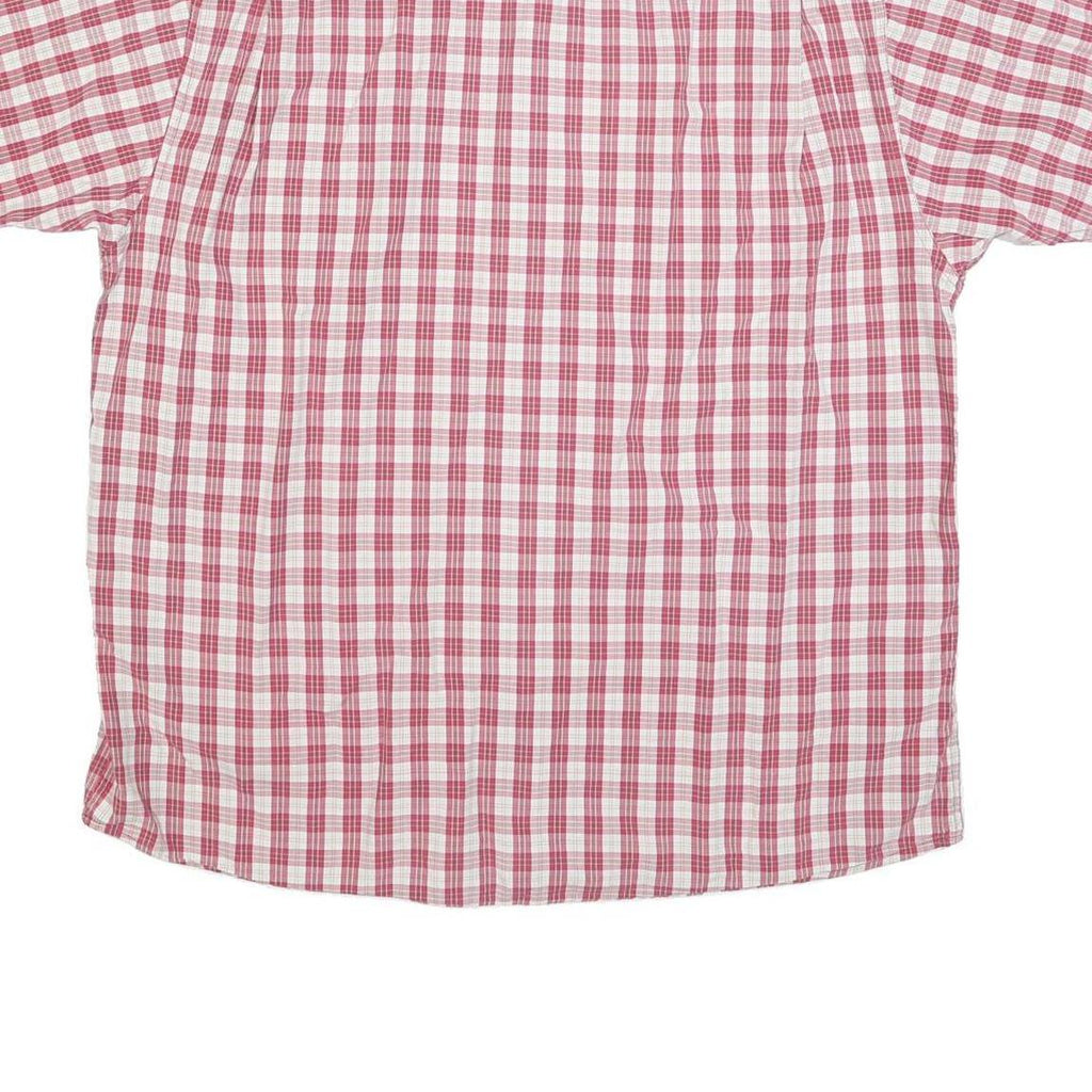 WRANGLER Mens Red & White Check Shirt L Casual Cotton Blend Button-Down