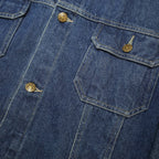 MARLBORO Mens Blue Denim Jacket XL Cotton Classic Fit Button Closure Stand-Up
