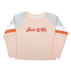 JACK WILLS Womens Pink & Grey Cotton Blend Crew Neck Sweatshirt UK 12 Casual