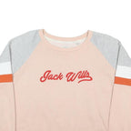 JACK WILLS Womens Pink & Grey Cotton Blend Crew Neck Sweatshirt UK 12 Casual