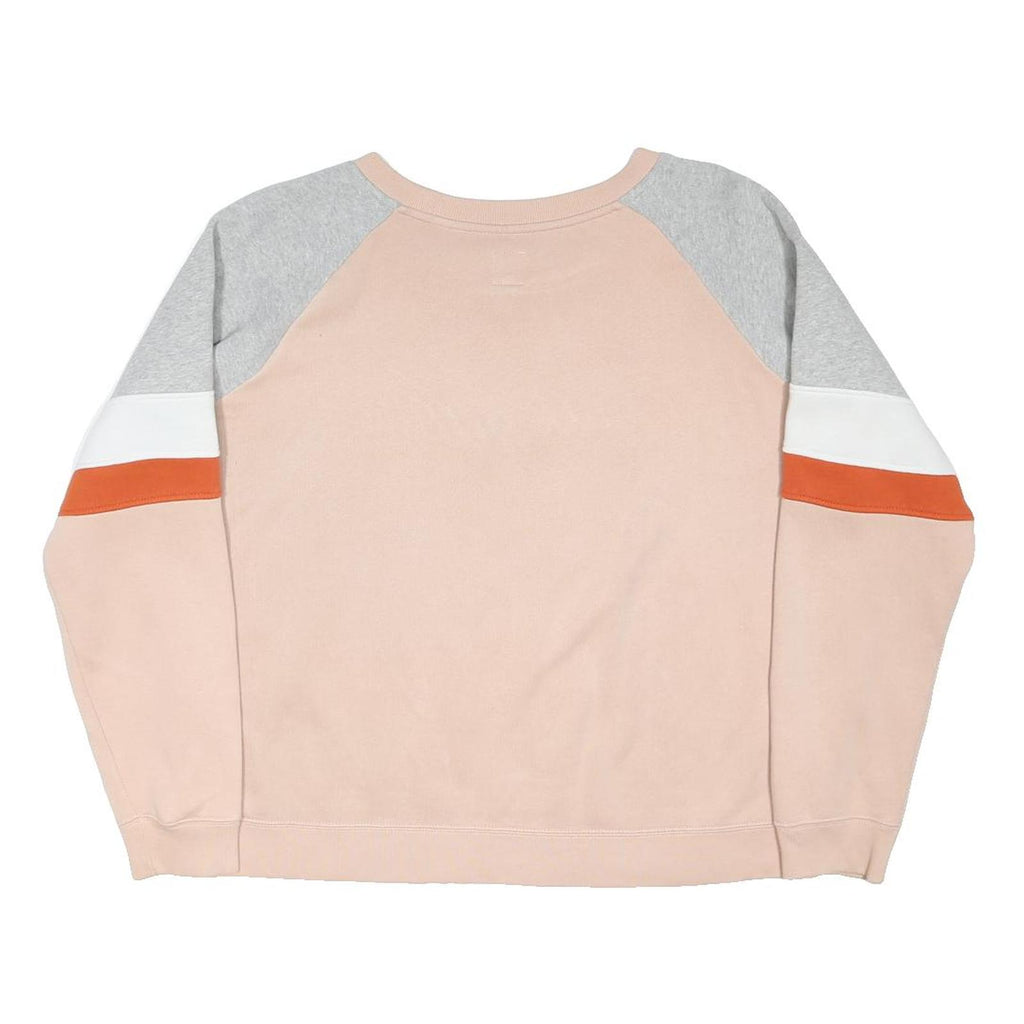 JACK WILLS Womens Pink & Grey Cotton Blend Crew Neck Sweatshirt UK 12 Casual