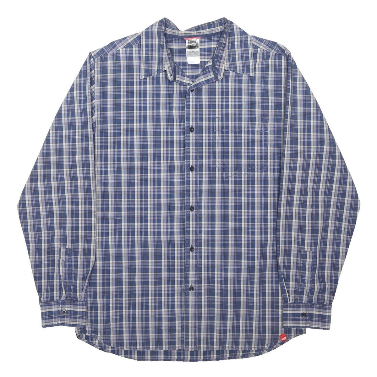 THE NORTH FACE Mens Blue Check Shirt M Cotton Blend Casual Outdoor