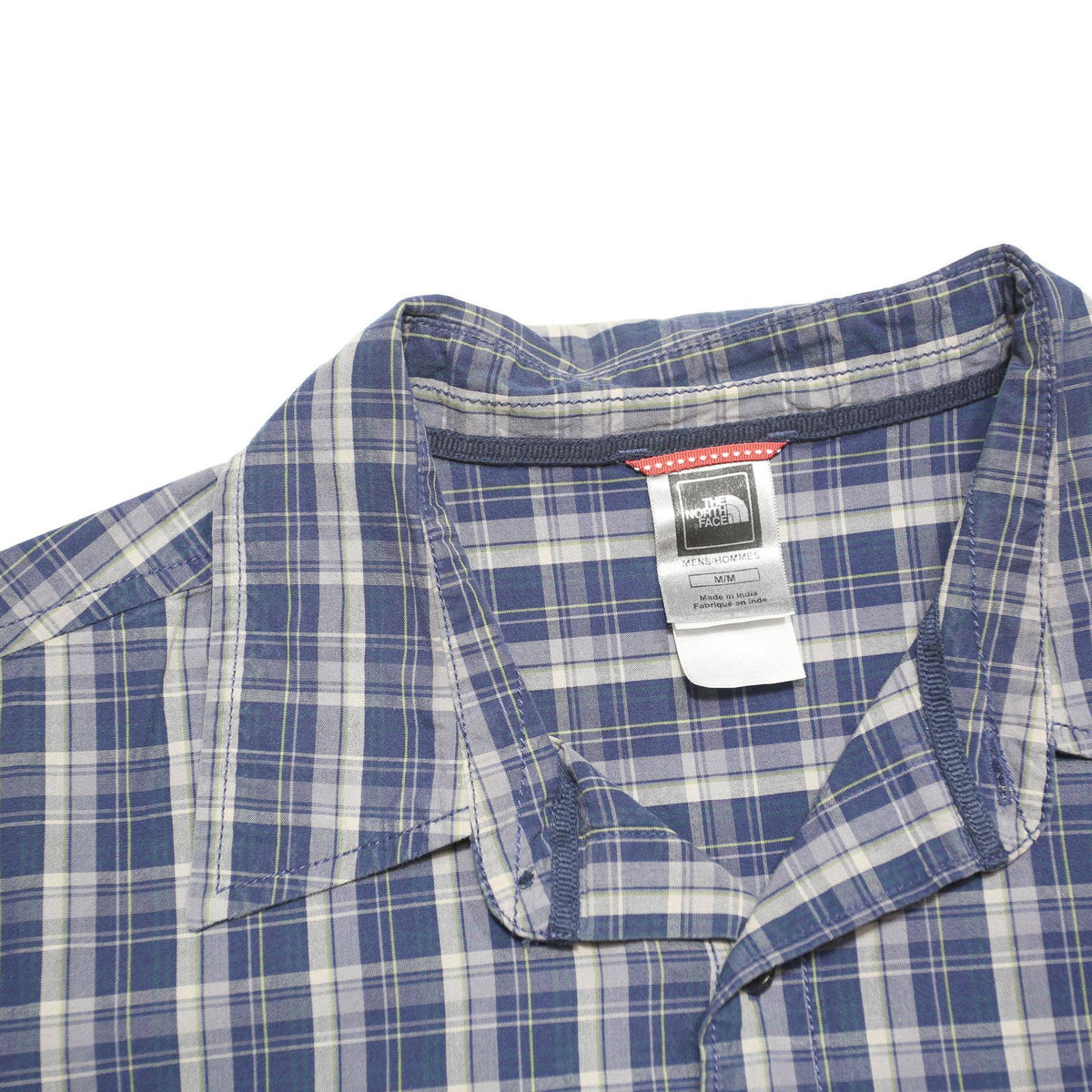 THE NORTH FACE Mens Blue Check Shirt M Cotton Blend Casual Outdoor