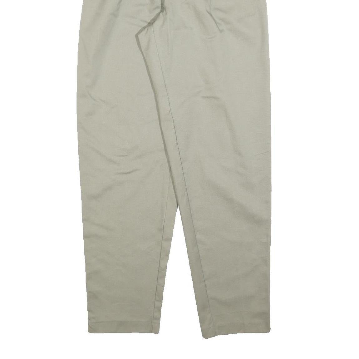 CHIC Womens Regular Fit Beige Cotton Blend Trousers W24 L29 Zip Closure