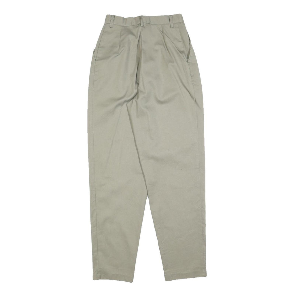 CHIC Womens Regular Fit Beige Cotton Blend Trousers W24 L29 Zip Closure