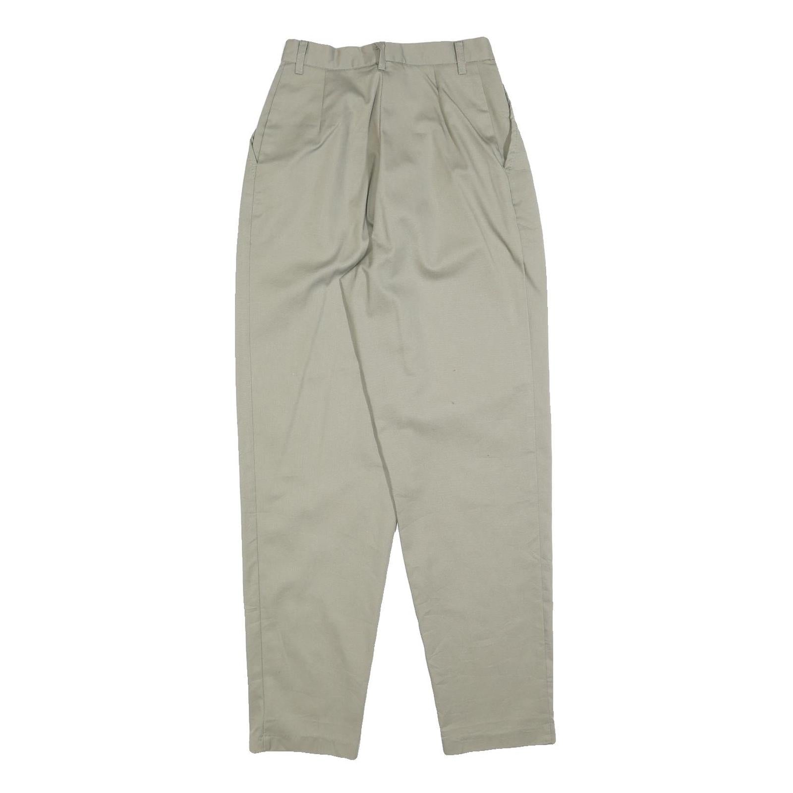 CHIC Womens Regular Fit Beige Cotton Blend Trousers W24 L29 Zip Closure