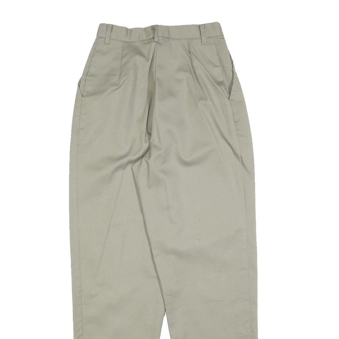 CHIC Womens Regular Fit Beige Cotton Blend Trousers W24 L29 Zip Closure