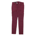 ARMANI EXCHANGE Womens Cotton Blend Burgundy Slim Trousers W28 L29 Cargo Pockets
