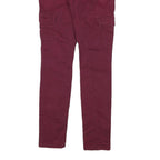 ARMANI EXCHANGE Womens Cotton Blend Burgundy Slim Trousers W28 L29 Cargo Pockets