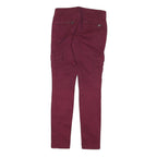 ARMANI EXCHANGE Womens Cotton Blend Burgundy Slim Trousers W28 L29 Cargo Pockets