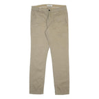 ALL SAINTS Mens Slim Beige Cotton Trousers W30 L31 Casual Zip Closure