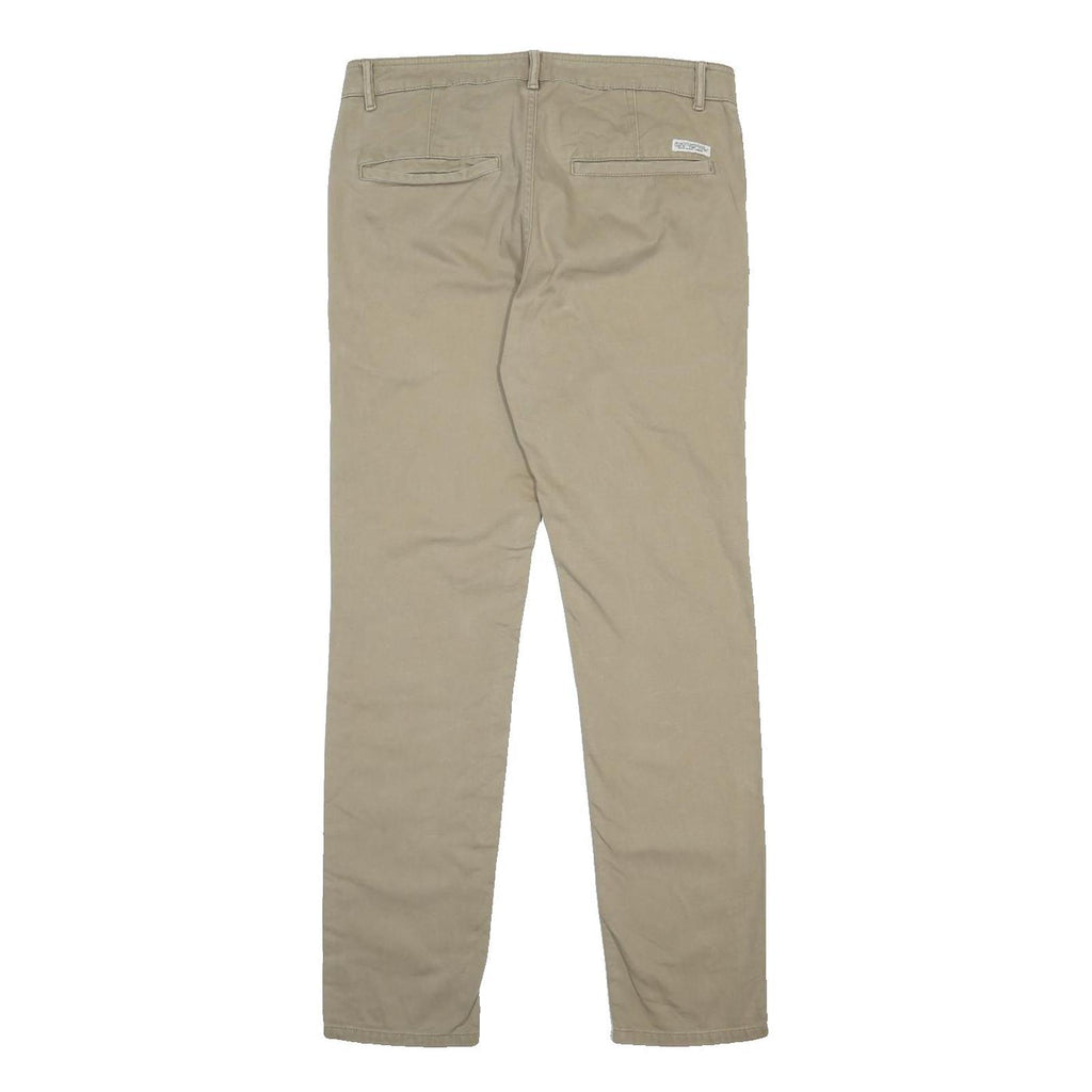ALL SAINTS Mens Slim Beige Cotton Trousers W30 L31 Casual Zip Closure
