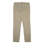 ALL SAINTS Mens Slim Beige Cotton Trousers W30 L31 Casual Zip Closure
