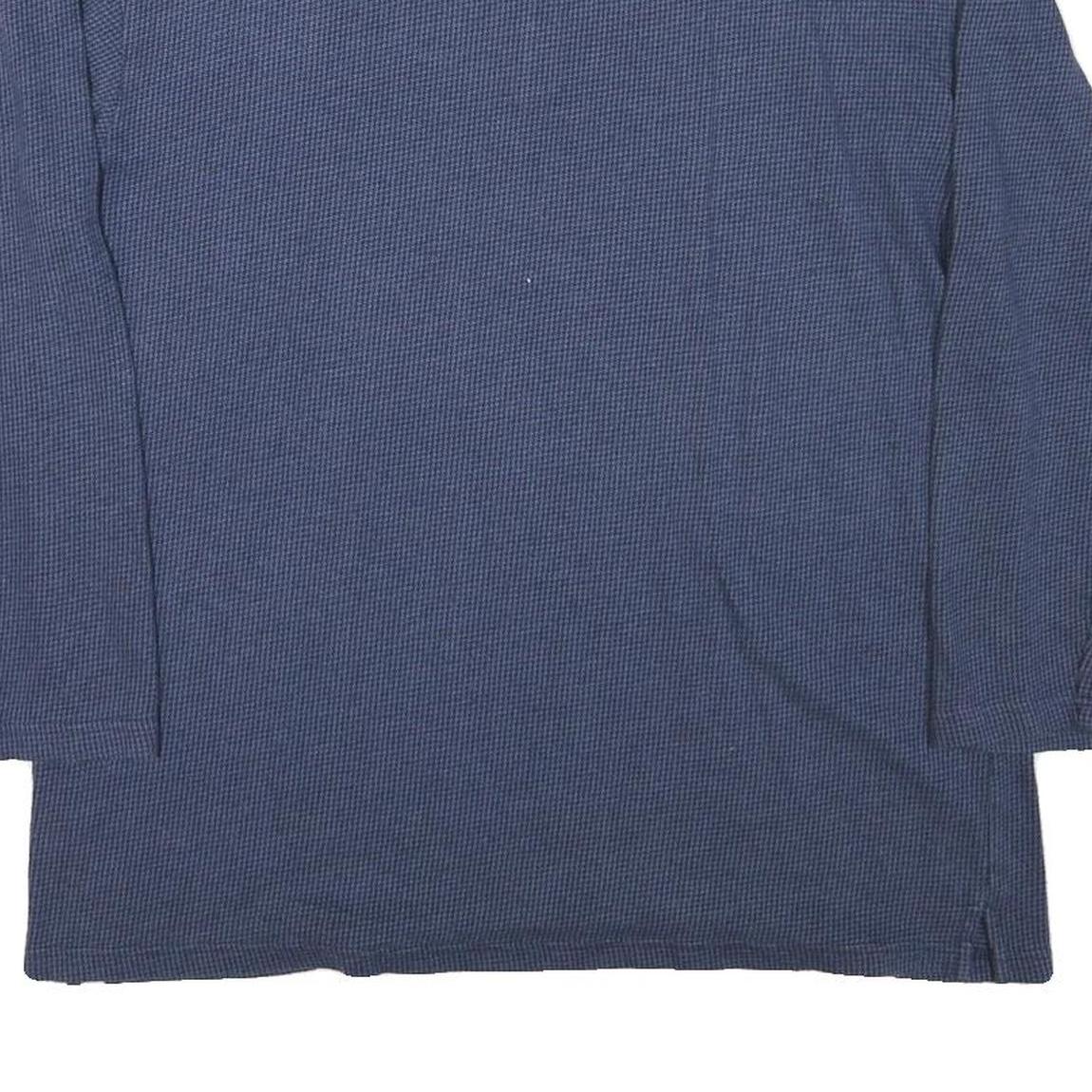 NAUTICA Mens Blue Long Sleeve Henley Shirt L Cotton Blend Classic Comfort