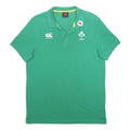 CANTERBURY Mens Green Polo Shirt L IRFU Rugby Short Sleeve