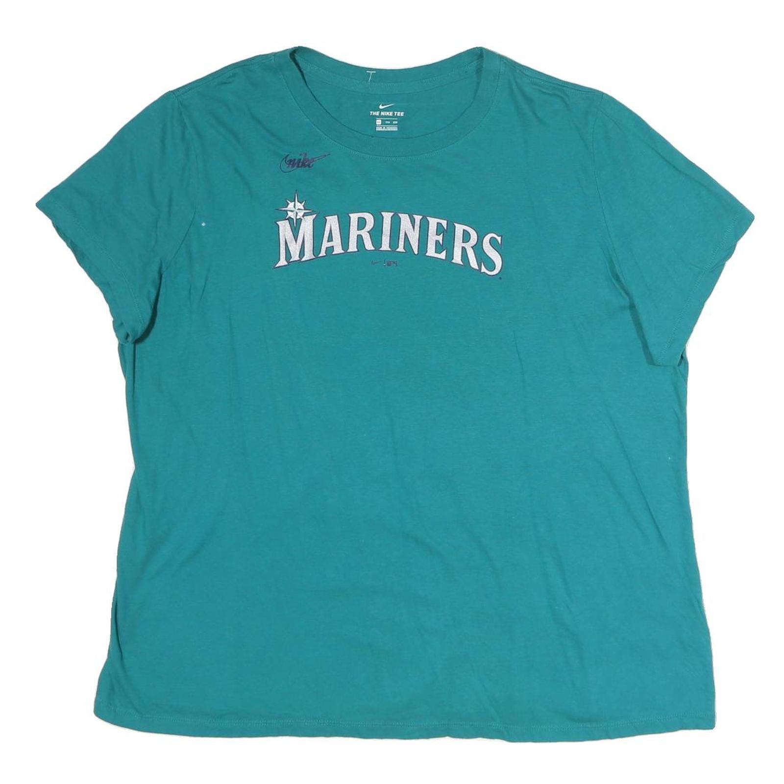 NIKE Womens Teal Mariners Graphic T-Shirt 2XL Short Sleeve Crew Neck Griffey 24