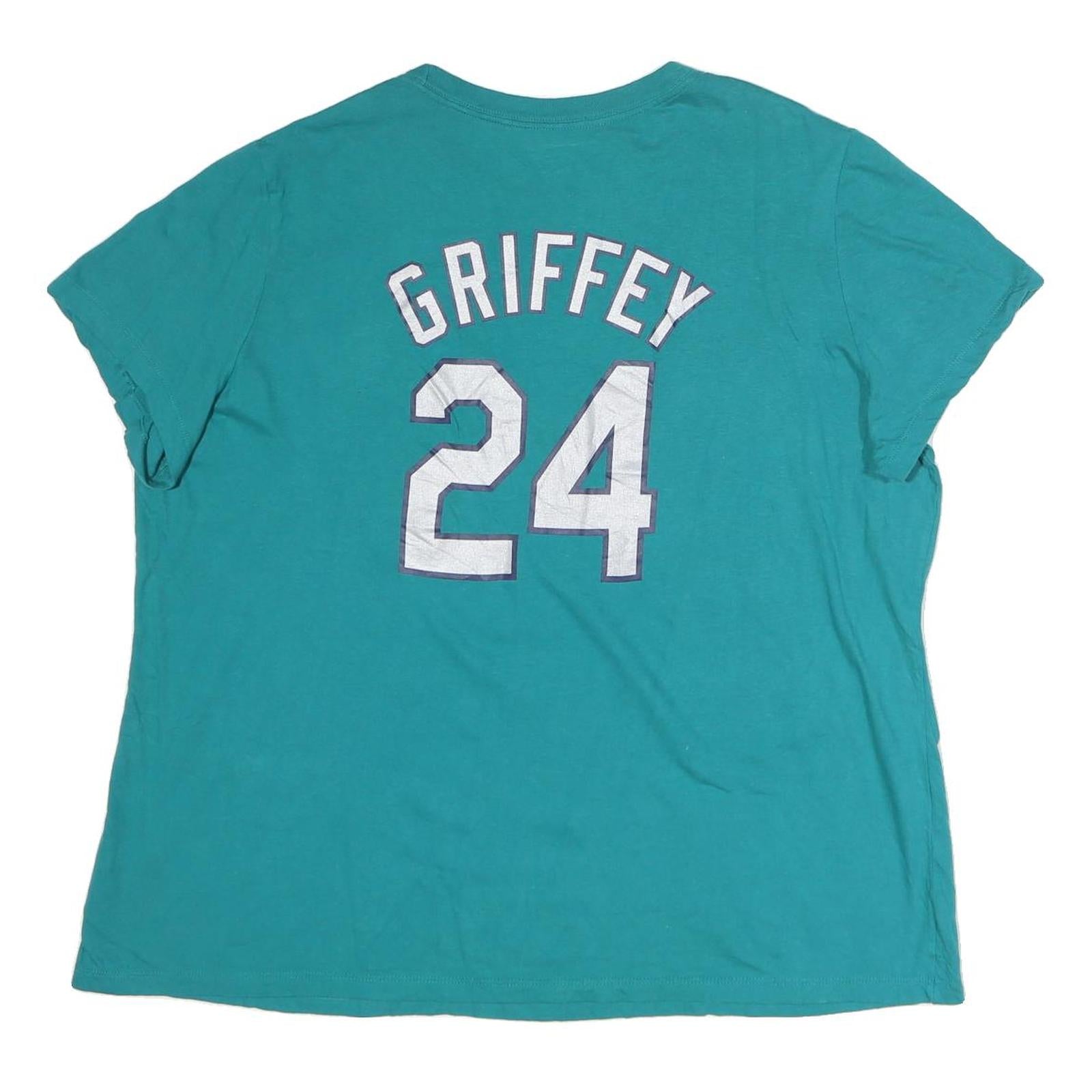 NIKE Womens Teal Mariners Graphic T-Shirt 2XL Short Sleeve Crew Neck Griffey 24