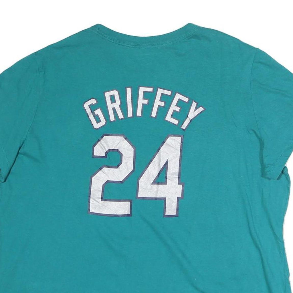 NIKE Womens Teal Mariners Graphic T-Shirt 2XL Short Sleeve Crew Neck Griffey 24