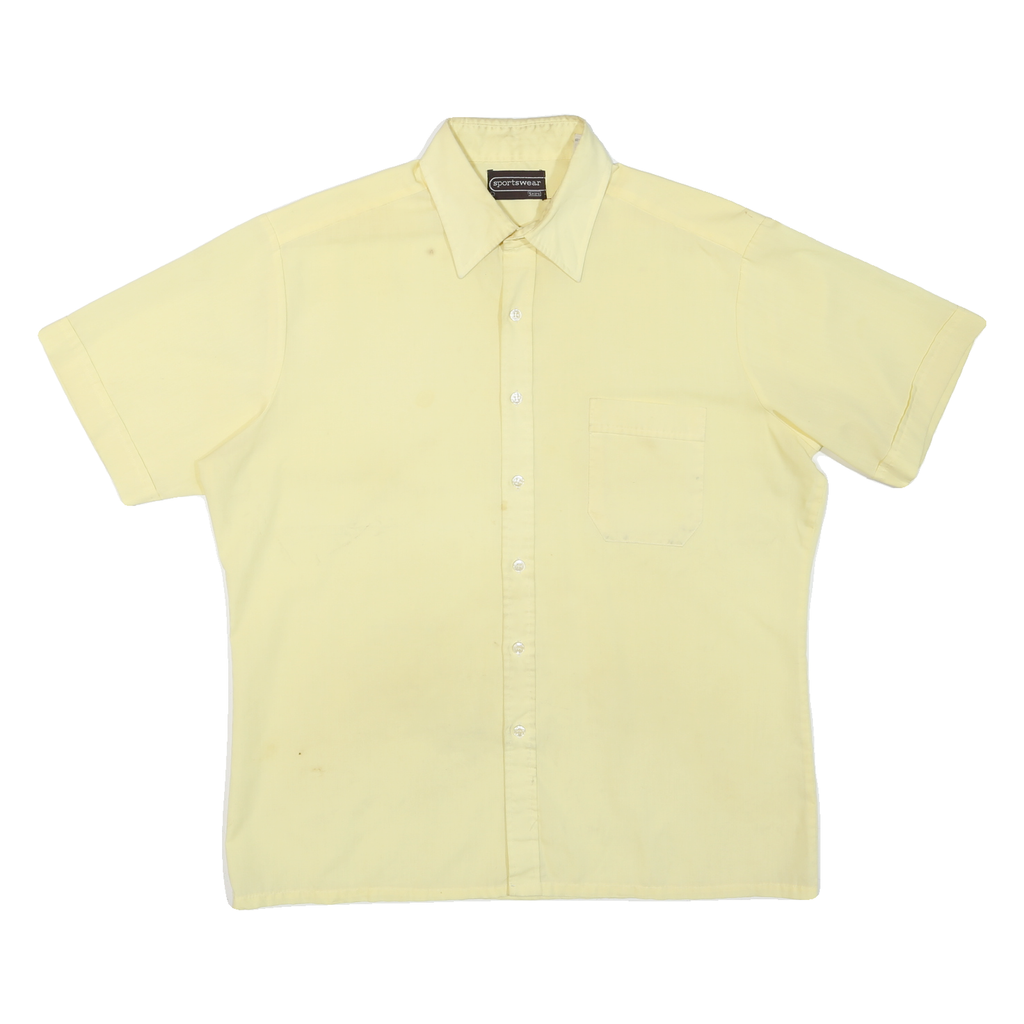 SPORTSWEAR Mens Yellow Shirt L Polyester Blend Short Sleeve Casual