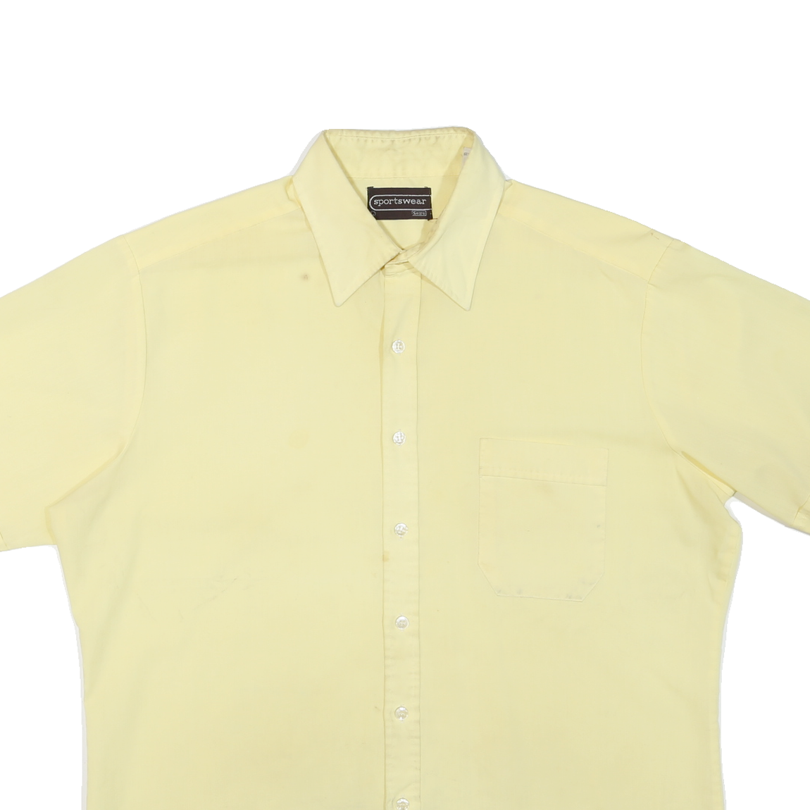 SPORTSWEAR Mens Yellow Shirt L Polyester Blend Short Sleeve Casual